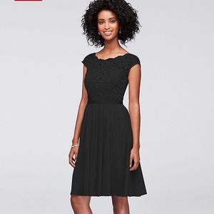 David’s bridal black bridesmaids dress
